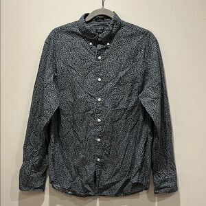 J. Crew Slim Untucked Flex Washed Men’s Button Down Long Sleeve Shirt Navy Blue